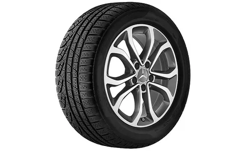 Диск колесный R17 Mercedes C-class W205, S205, C205, A205 , Серый «Гималаи», 5 сдвоенных спиц, оригинал — фото 2