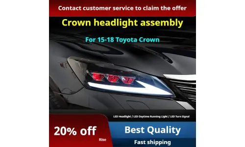Фары передние LED с ходовыми огнями для Toyota Crown (2015-2018), комплект, FT Carlight — фото 2