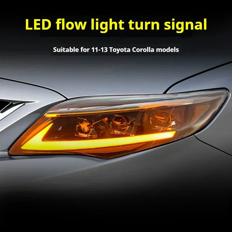 Фары передние LED с ходовыми огнями для Toyota Corolla (2011-2013), комплект, комплект, FT Carlight Carlight — фото 2