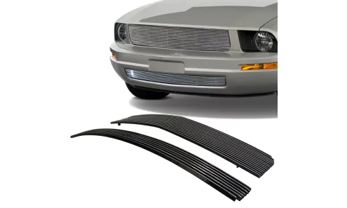 хром решетка с ламелями Combo 2005-09 Ford Mustang V6 верхняя+нижняя Grill — фото 1