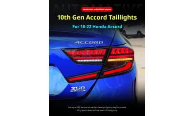 Задние LED-фонари динамический поворотник для Honda Accord 10-го поколения (2018-2022), комплект, комплект, FT Carlight Carlight — фото 5