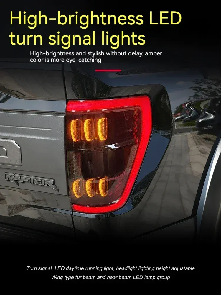 Задние LED-фонари Full LED динамический поворотник для Ford Raptor F-150 (2022-2023), комплект, комплект, FT Carlight Carlight — фото 3