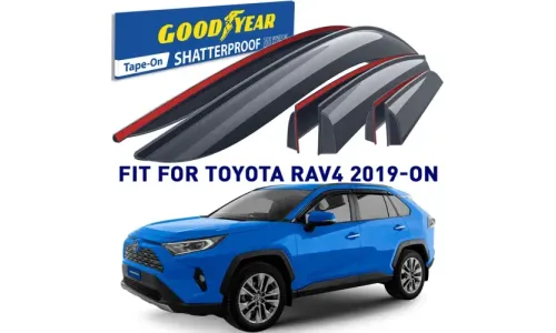 Дефлекторы боковых окон 2019-2024 Toyota RAV4, накладные, GoodYear — фото 1