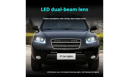Фары передние LED с ходовыми огнями для Hyundai Santa Fe (2006-2012), комплект, комплект, FT Carlight Carlight — фото 4