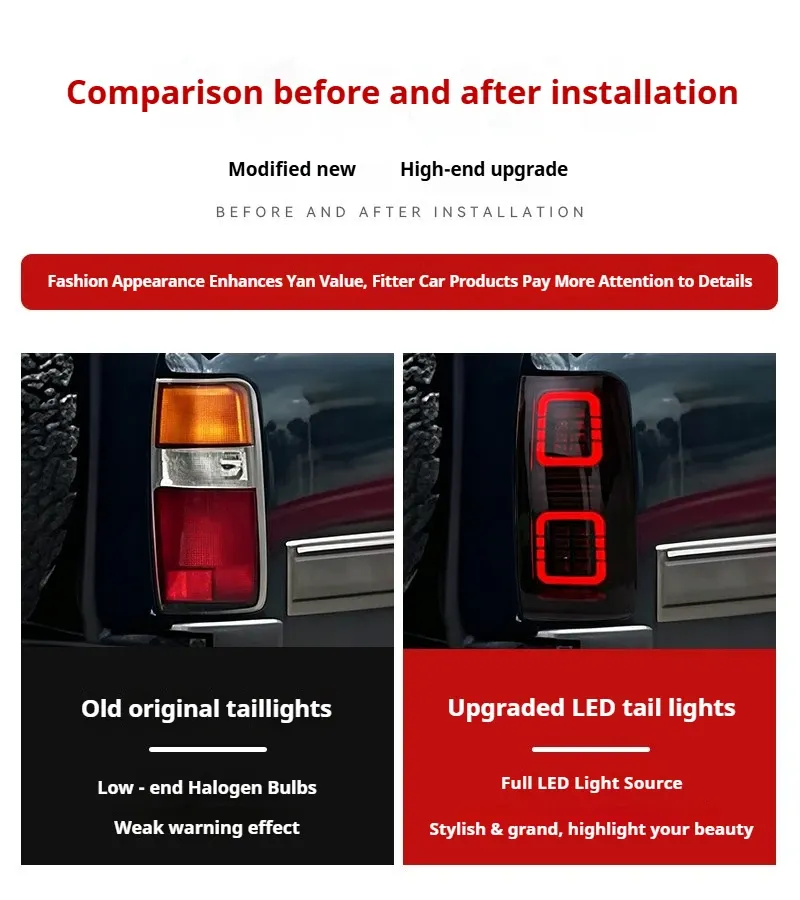 Задние LED-фонари динамический поворотник для Toyota Land Cruiser 80 (1989-1998), комплект, комплект, FT Carlight Carlight — фото 7