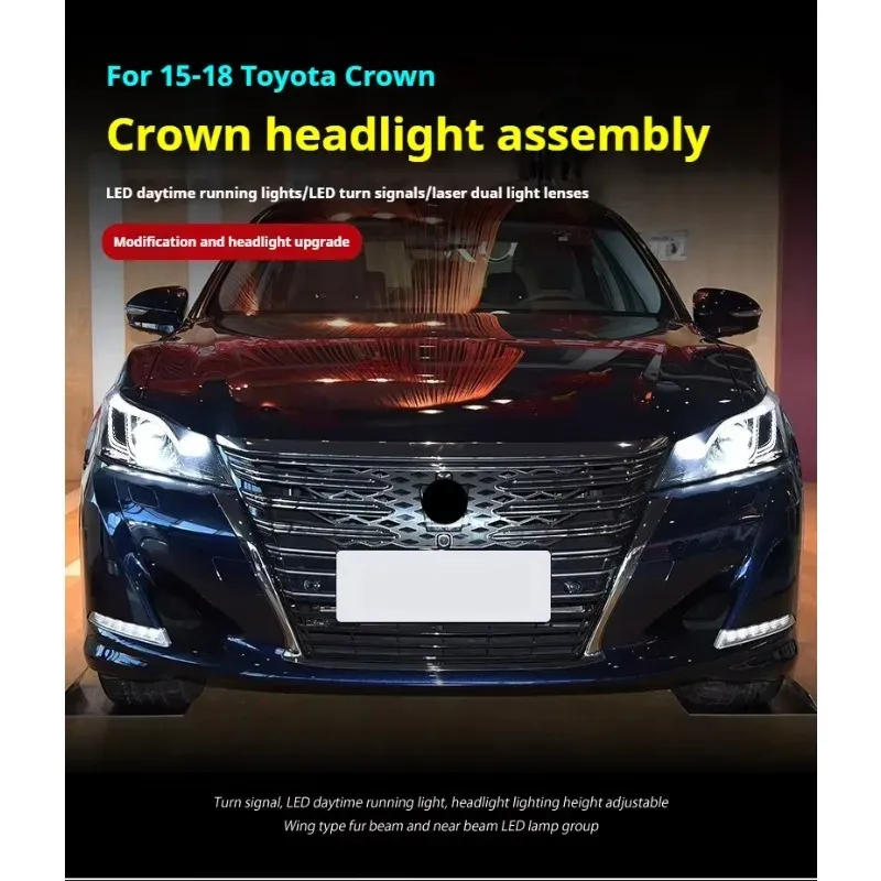 Фары передние LED с ходовыми огнями для Toyota Crown (2015-2018), комплект, FT Carlight — фото 4