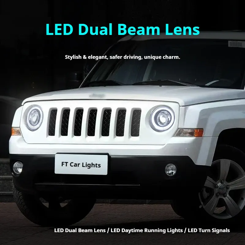 Фары передние LED с ходовыми огнями для Jeep Patriot (2011-2015), комплект, комплект, FT Carlight Carlight — фото 4