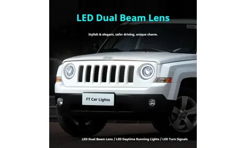 Фары передние LED с ходовыми огнями для Jeep Patriot (2011-2015), комплект, комплект, FT Carlight Carlight — фото 4