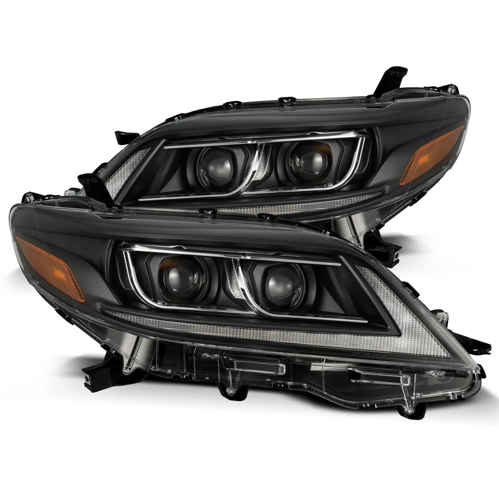 Фары Black Pro Series для Toyota Sienna L/LE/XLE 2011–2020, AlphaRex — фото 1