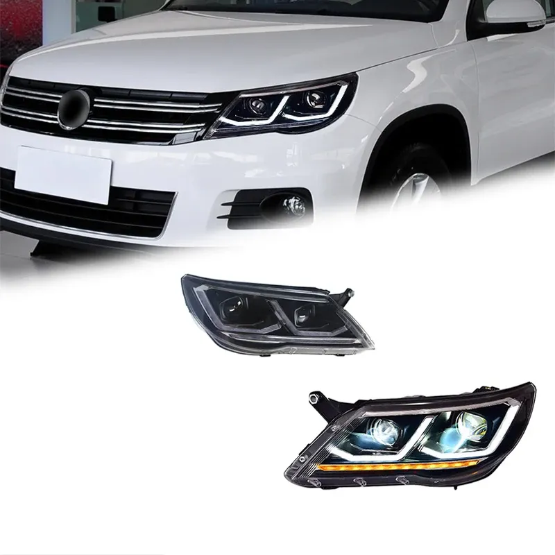 Фары передние LED с ходовыми огнями для VW Tiguan (2009-2012), комплект, комплект, FT Carlight Carlight — фото 1