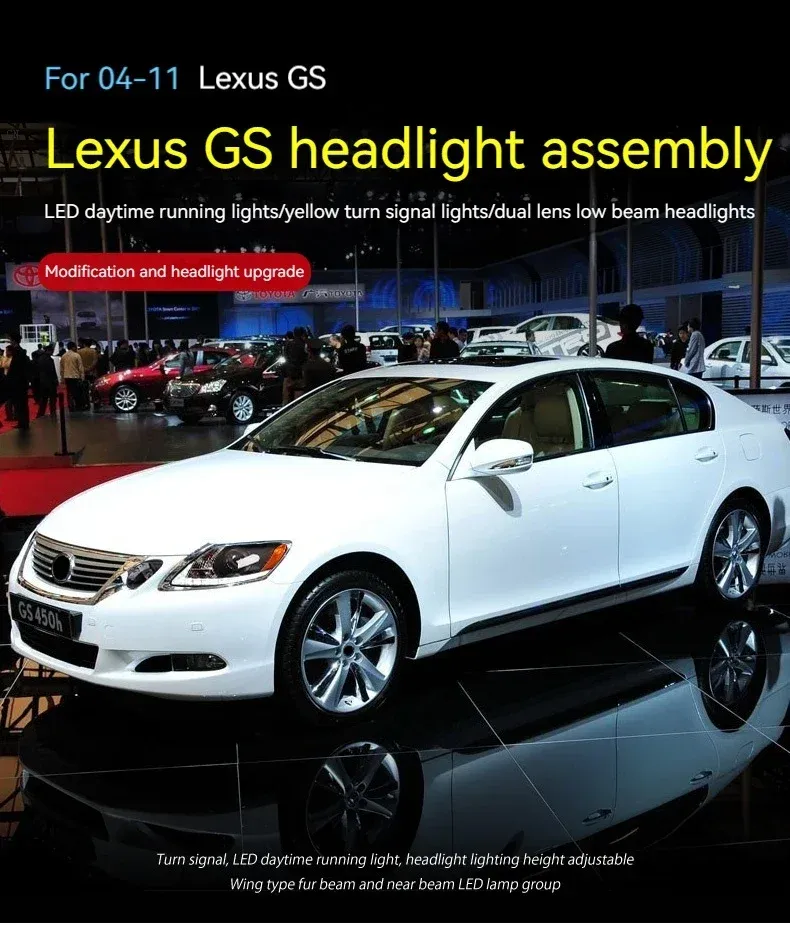 Фары передние LED с ходовыми огнями для Lexus GS (2004-2012), комплект, комплект, FT Carlight Carlight — фото 5