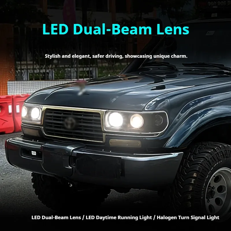Фары передние LED с ходовыми огнями для Toyota Land Cruiser FJ80 (1997-2007), комплект, комплект, FT Carlight Carlight — фото 4