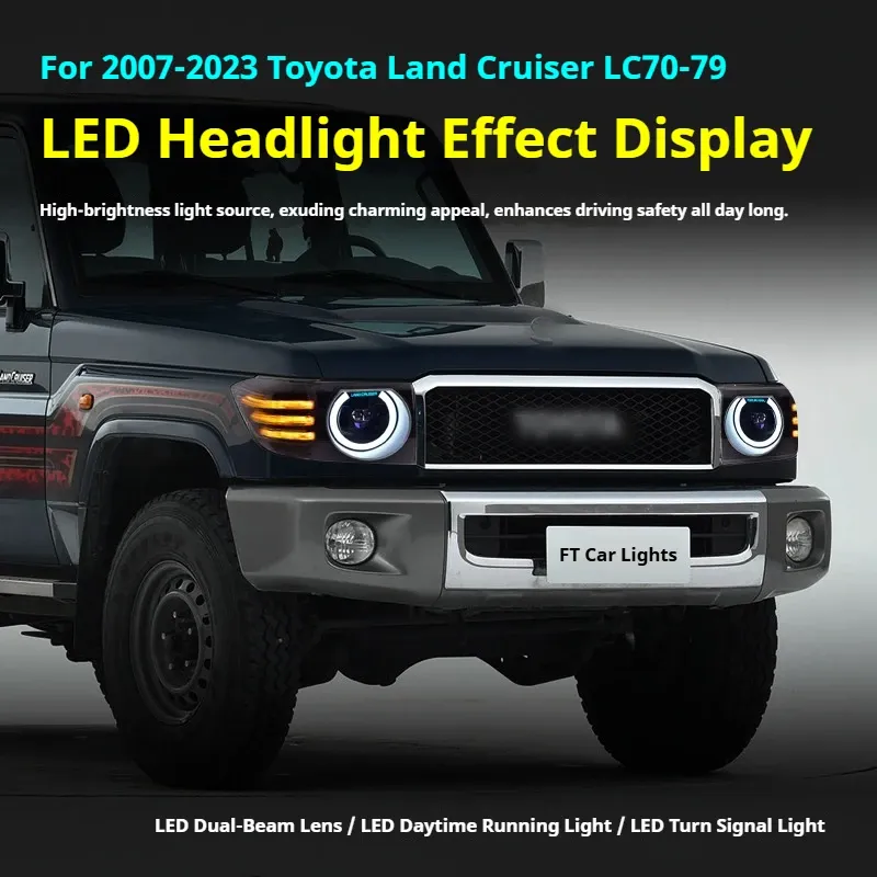 Фары передние LED с ходовыми огнями для Toyota Land Cruiser 70 (2007-2023), комплект, комплект, FT Carlight Carlight — фото 5