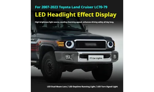 Фары передние LED с ходовыми огнями для Toyota Land Cruiser 70 (2007-2023), комплект, комплект, FT Carlight Carlight — фото 5