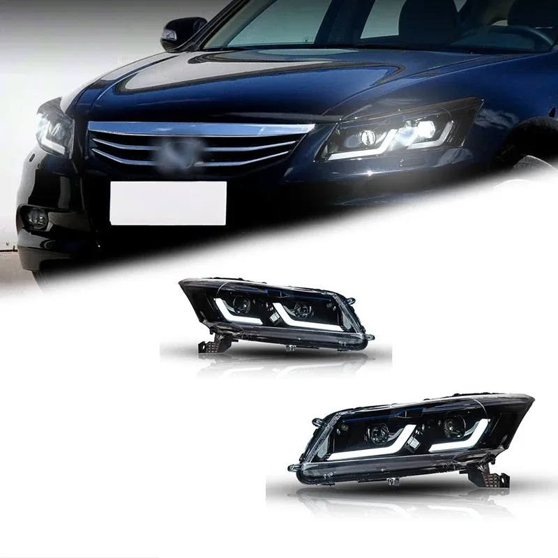 Фары передние LED с ходовыми огнями для Honda Accord 8 (2008-2013), комплект, комплект, FT Carlight Carlight — фото 1