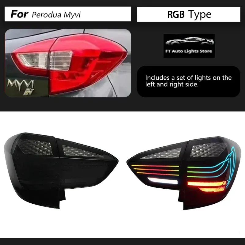 Задние LED-фонари RGB динамический поворотник для Perodua Myvi (2018-2024), комплект, комплект, FT Carlight Carlight — фото 1