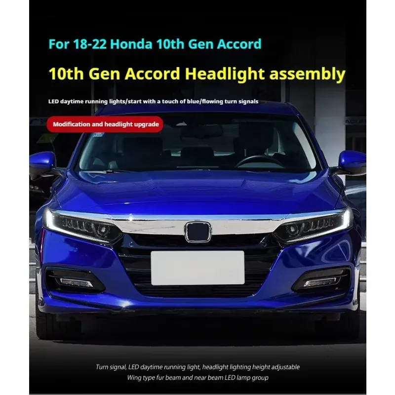 Фары передние LED с ходовыми огнями для Honda Accord 10 (2018-2022), комплект, комплект, FT Carlight Carlight — фото 5