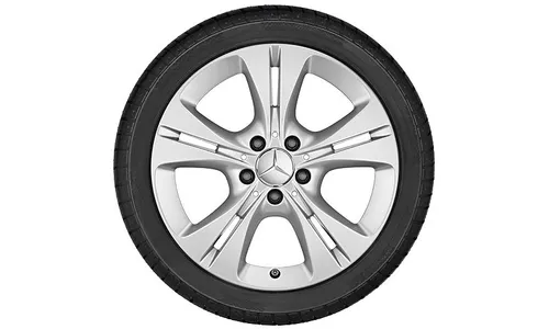 Диск колесный R17 Mercedes C-class W205, S205, C205, A205 , «Серебристый ванадий», 5 сдвоенных спиц, оригинал — фото 1
