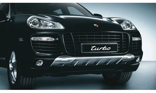 Декоративная накладка переднего бампера из нержавеющей стали для Porsche Cayenne 957 — фото 1