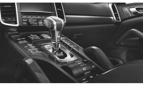 Алюминиевый селектор Tiptronic S с кожаными вставками, чёрный для Porsche Cayenne 958 E2, Cayenne 958 E2 II — фото 1