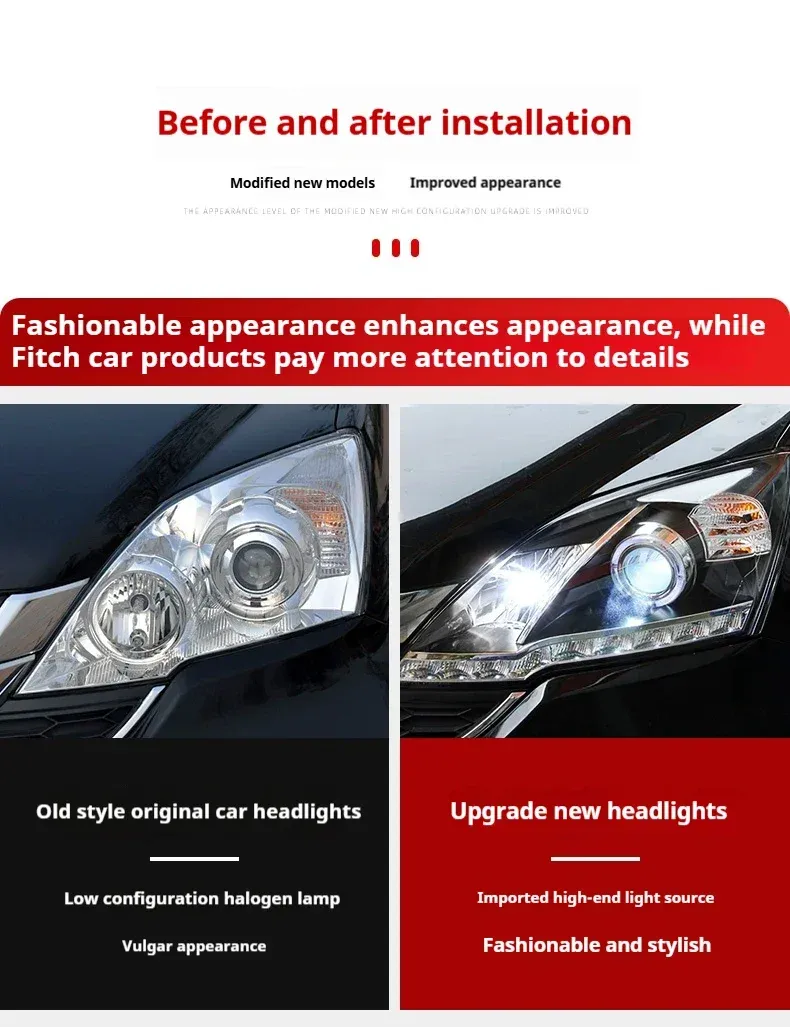 Фары передние LED с ходовыми огнями для Honda CR-V (2007-2011), комплект, комплект, FT Carlight Carlight — фото 6