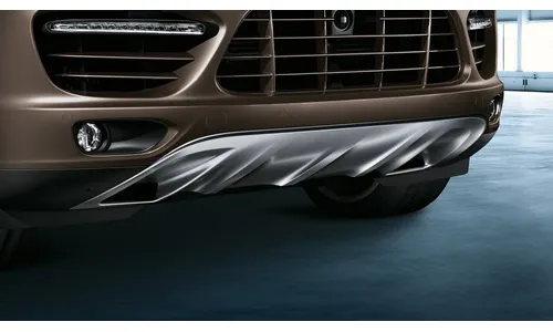 Декоративная накладка переднего бампера из нержавеющей стали для Porsche Cayenne 958 E2 — фото 1