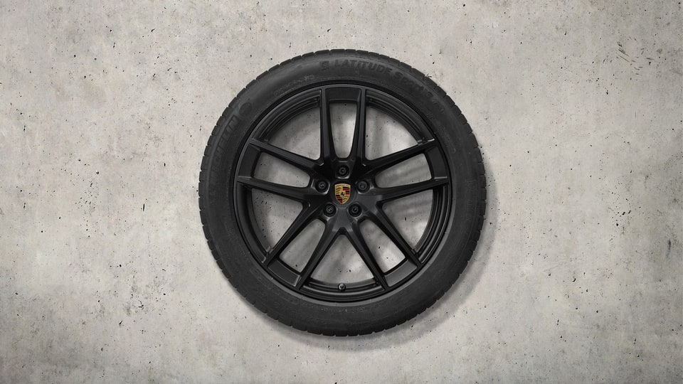 Комплект летних колёс 20 дюймов, дизайн Macan S, чёрный сатиновый для Porsche Macan 95B (2021–) — фото 1