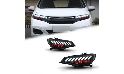 Фары передние LED с ходовыми огнями для Honda Fit Jazz GK5 (2014-2020), комплект, комплект, FT Carlight Carlight — фото 7