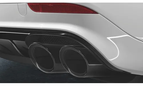 Чёрные спортивные сдвоенные насадки выпуска для Porsche Panamera 970 рестайлинг — фото 1