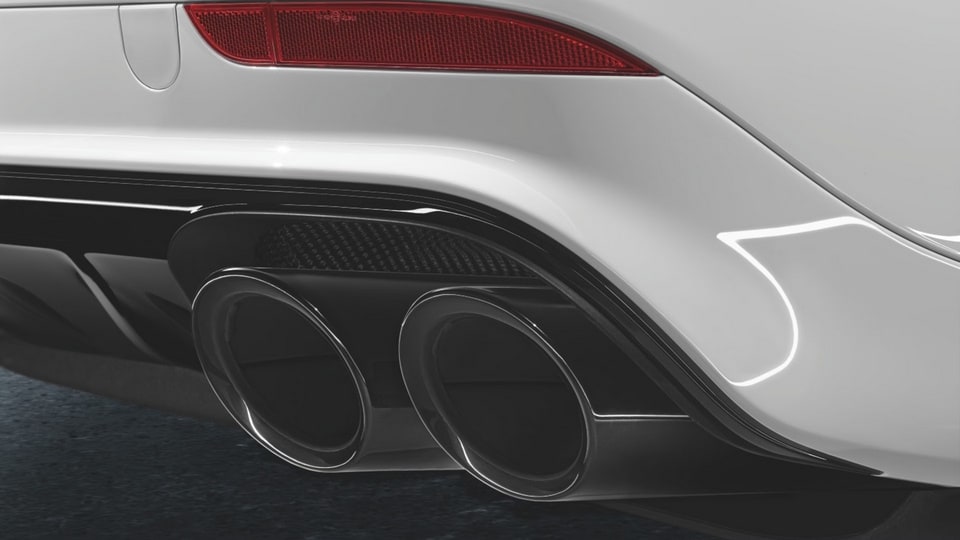 Чёрные спортивные сдвоенные насадки выпуска для Porsche Panamera 970 рестайлинг — фото 1