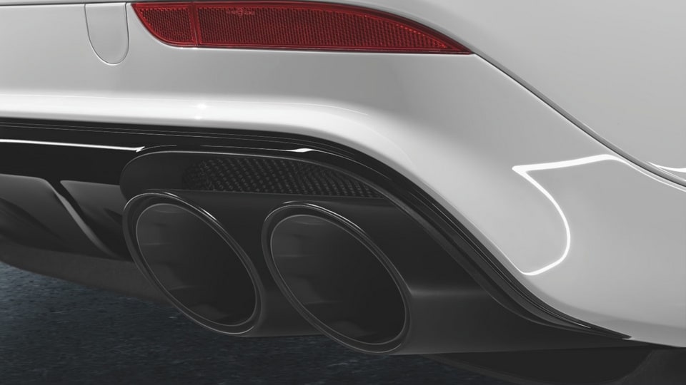Чёрные спортивные сдвоенные насадки GTS для Porsche Panamera 970 рестайлинг — фото 1