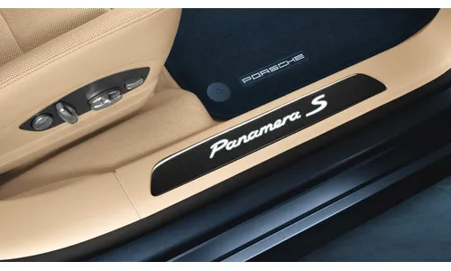 Карбоновые накладки порогов с подсветкой, «Panamera S», 4 шт., до 2011 для Porsche Panamera 970 — фото 1