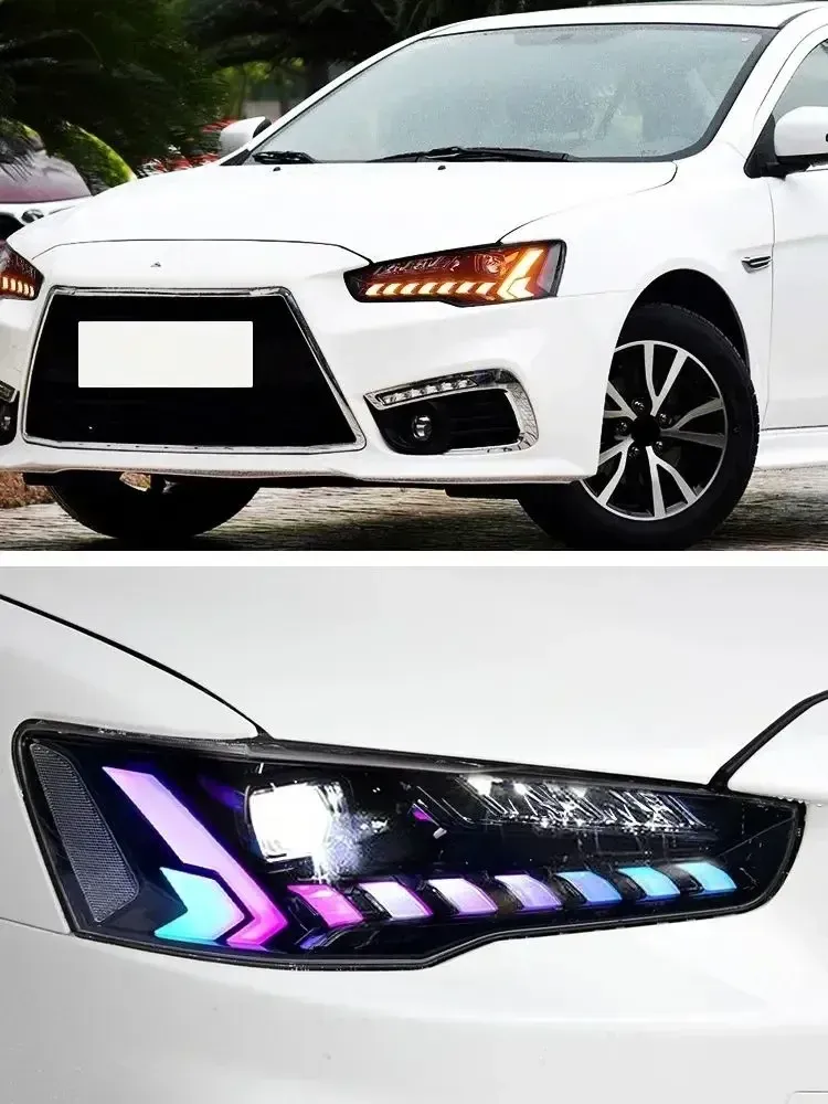 Фары передние LED с ходовыми огнями RGB для Mitsubishi Lancer (2008-2018), комплект, FT Carlight — фото 7