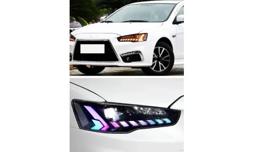 Фары передние LED с ходовыми огнями RGB для Mitsubishi Lancer (2008-2018), комплект, FT Carlight — фото 7