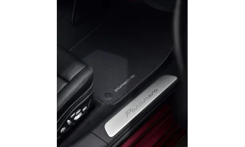 Коврики салона с окантовкой из нубука, 4 шт., Чёрный для Porsche Panamera 970, Panamera 970 рестайлинг — фото 1