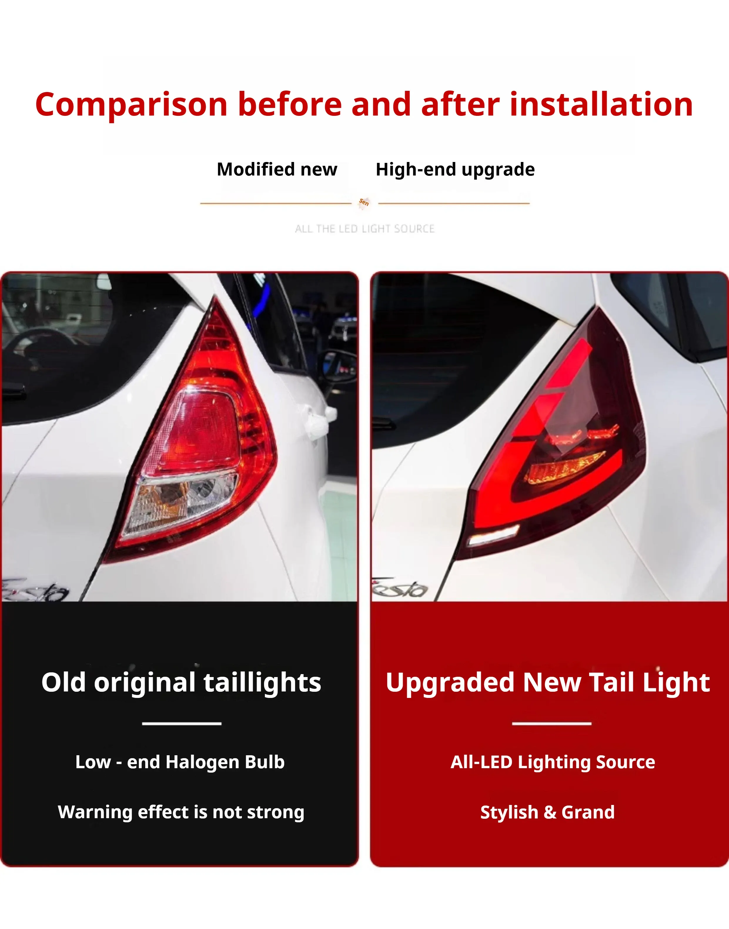 Задние LED-фонари динамический поворотник для Ford Fiesta MK7 (2009-2015), комплект, комплект, FT Carlight Carlight — фото 7