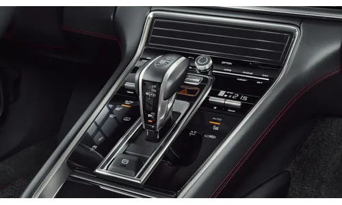 Селектор Exclusive Design с кожаной отделкой, чёрный для Porsche Panamera 971, Panamera 971 рестайлинг — фото 1