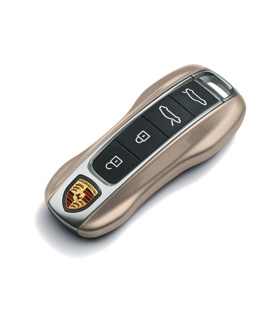 Окрашенные боковые накладки ключа, 2 шт., Палладиевый металлик для Porsche Taycan, Panamera, Cayenne, 911 — фото 1