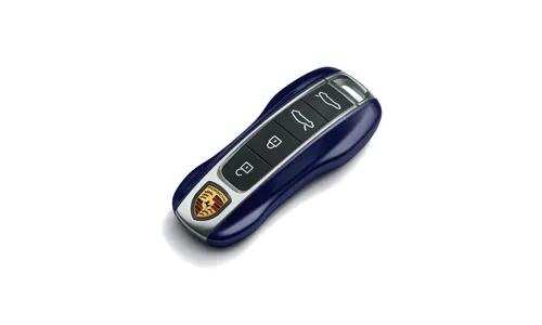 Окрашенные боковые накладки ключа, 2 шт., Синий Moonlight металлик для Porsche Taycan, Panamera, Cayenne, 911 — фото 1