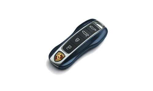 Окрашенные боковые накладки ключа, 2 шт., Синий Algarve металлик для Porsche Taycan, Panamera, Cayenne, 911 — фото 1
