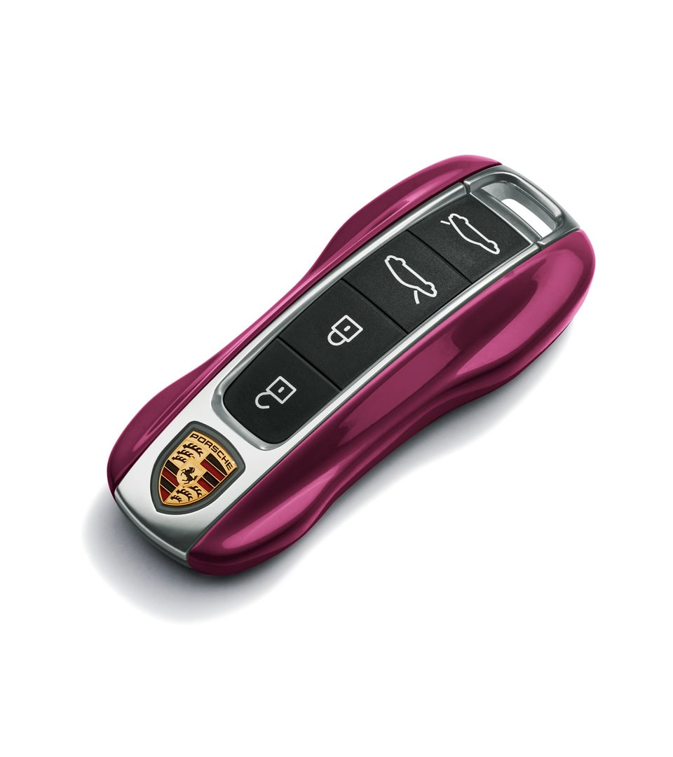 Окрашенные боковые накладки ключа, 2 шт., Рубиновый Star Ruby Neo для Porsche Taycan, Panamera, Cayenne, 911 — фото 1