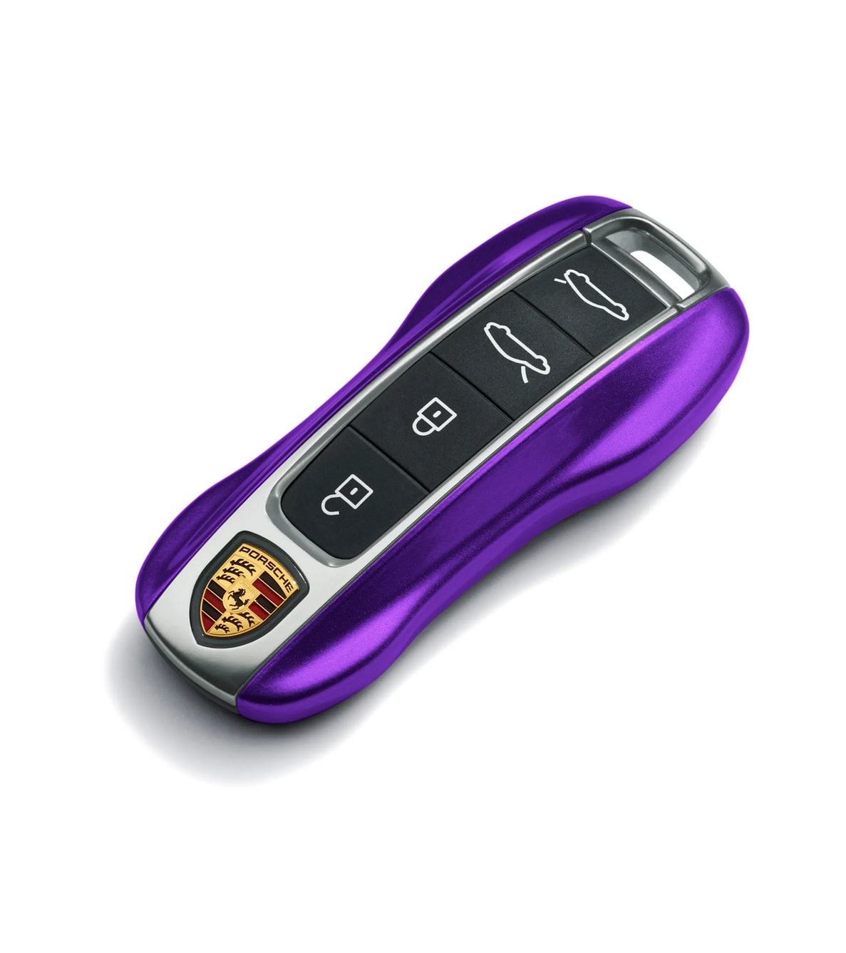 Окрашенные боковые накладки ключа, 2 шт., Фиолетовый Purple Sky металлик для Porsche Taycan, Panamera, Cayenne, 911 — фото 1