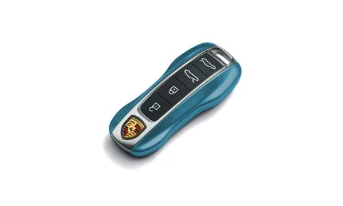Окрашенные боковые накладки ключа, 2 шт., Бискайский синий металлик для Porsche Taycan, Panamera, Cayenne, 911 — фото 1