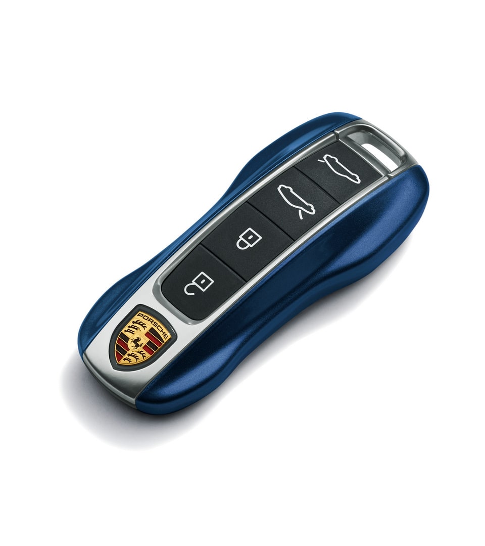 Окрашенные боковые накладки ключа, 2 шт., Ночной синий металлик для Porsche Taycan, Panamera, Cayenne, 911 — фото 1