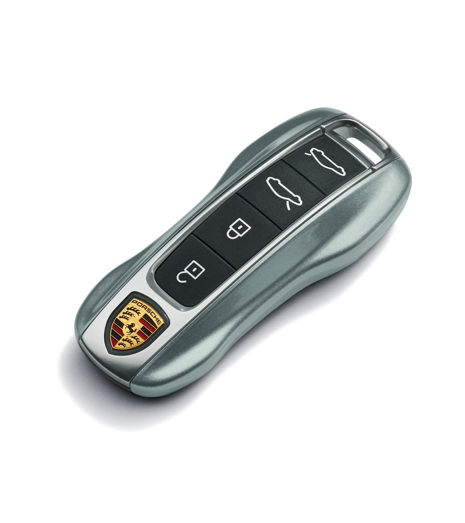 Окрашенные боковые накладки ключа, 2 шт., Зелёный Shade металлик для Porsche Taycan, Panamera, Cayenne, 911 — фото 1