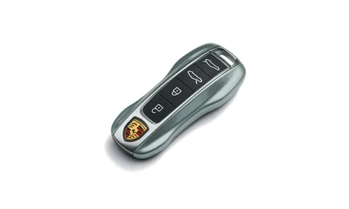Окрашенные боковые накладки ключа, 2 шт., Зелёный Shade металлик для Porsche Taycan, Panamera, Cayenne, 911 — фото 1