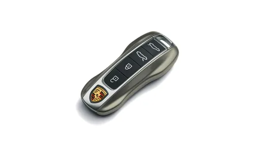 Окрашенные боковые накладки ключа, 2 шт., Зелёный Aventurine металлик для Porsche Taycan, Panamera, Cayenne, 911 — фото 1
