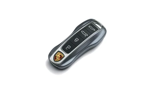 Окрашенные боковые накладки ключа, 2 шт., Ванадиевый серый металлик для Porsche Taycan, Panamera, Cayenne, 911 — фото 1