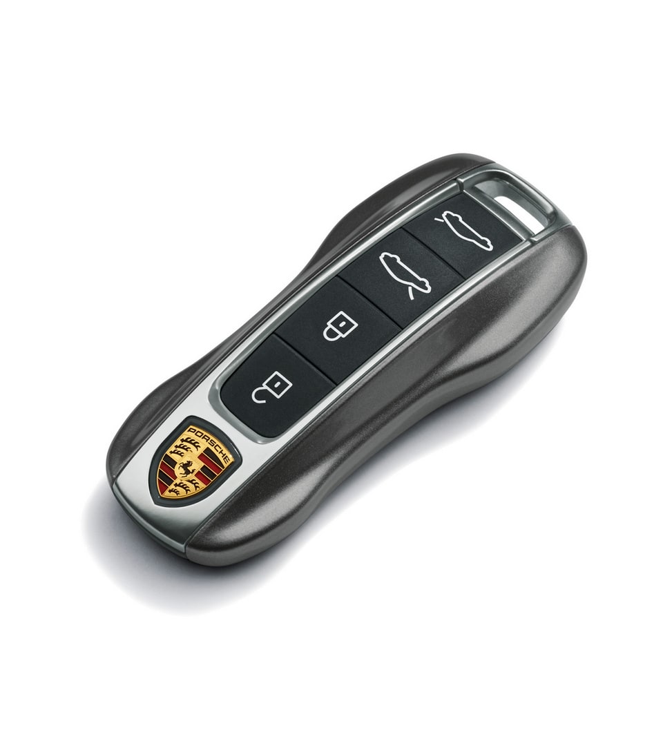 Окрашенные боковые накладки ключа, 2 шт., Агатовый серый металлик для Porsche Taycan, Panamera, Cayenne, 911 — фото 1
