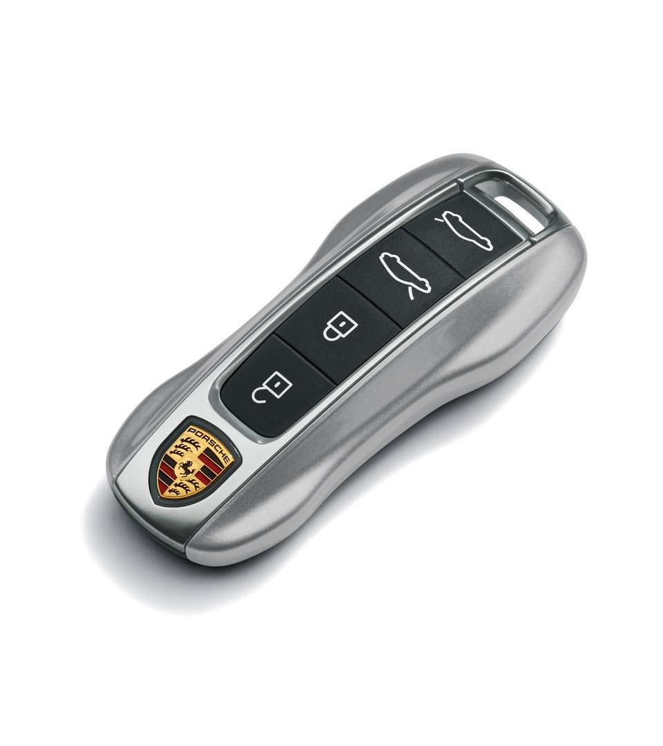 Окрашенные боковые накладки ключа, 2 шт., Серебристый GT металлик для Porsche Taycan, Panamera, Cayenne, 911 — фото 1